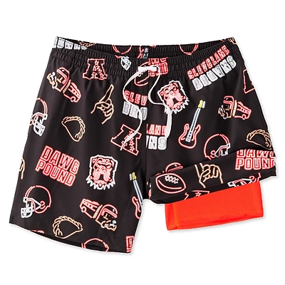 Maillot de bain classique doublé pour homme Chubbies Brown Cleveland Browns The Neon 5,5"