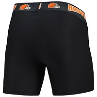 Men's Concepts Sport Black/Brown Cleveland Browns 2-Pack Boxer Briefs Set