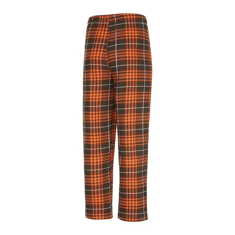 Ensemble de nuit pour hommes Concepts Sport marron/orange Cleveland Browns Vector T-shirt et pantalon en flanelle