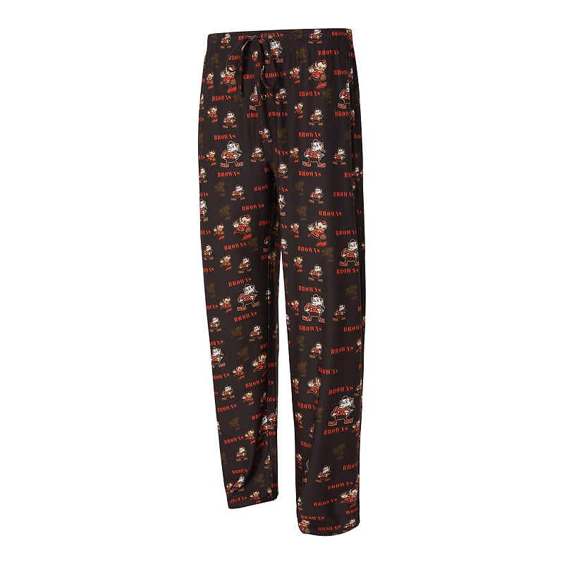 Pantalon en tricot à imprimé mosaïque rétro Cleveland Browns Sport Brown pour homme