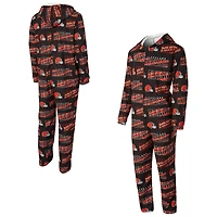 Combinaison de sport marron Cleveland Browns Shuffle pour homme, en micropolaire à imprimé intégral et fermeture éclair intégrale