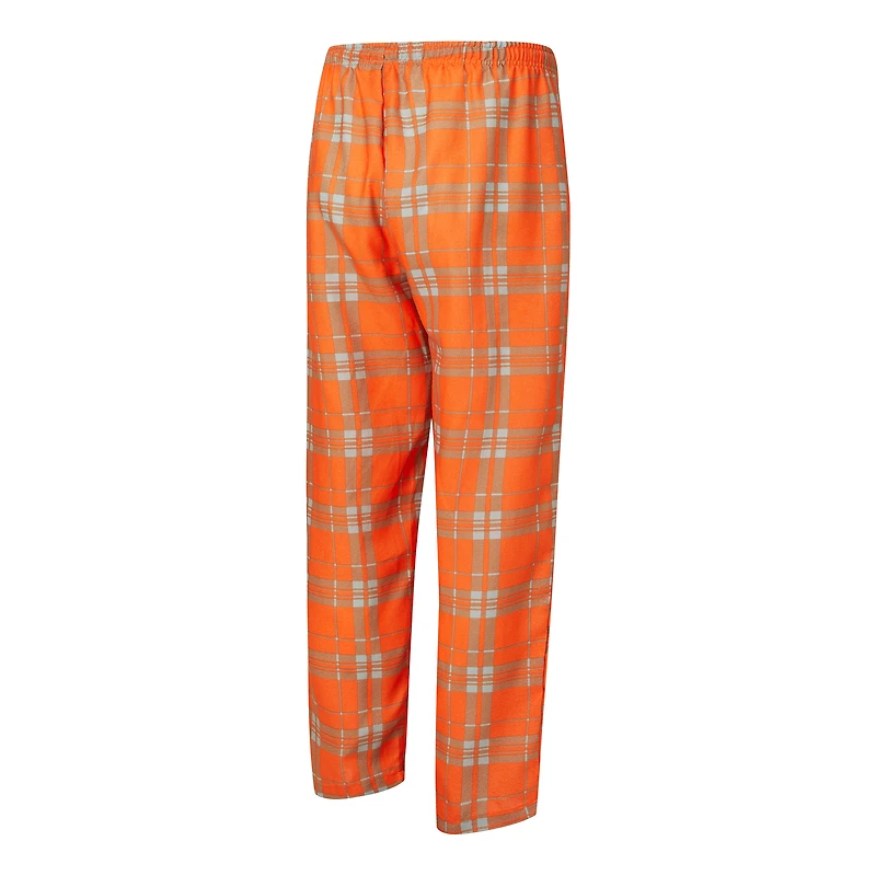 Men's Concepts Sport Orange/Heather Gray Cleveland Browns Regulate Long Sleeve T-Shirt and Plaid Pant Set