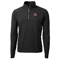 Men's Cutter & Buck Cleveland Browns Adapt Eco Knit Hybrid Recycled Quarter-Zip Raglan Jacket