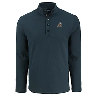 Men's Cutter & Buck Black Cleveland Browns Hunts Point Eco Textured Fleece Recycled Half-Snap Sweatshirt