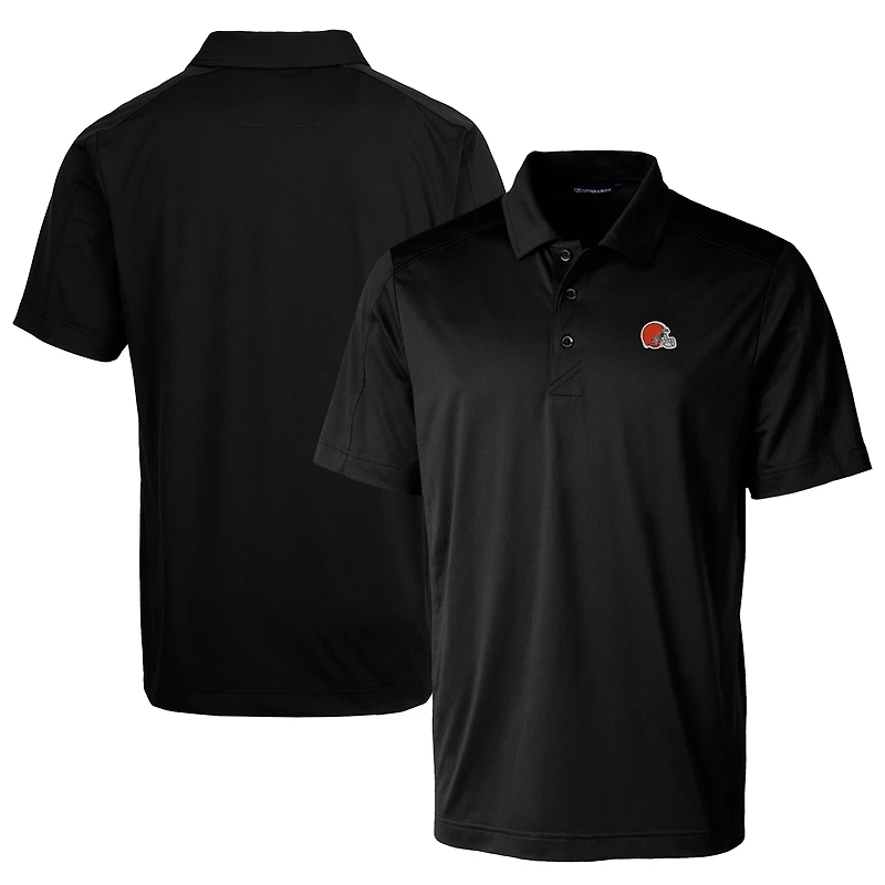 Men's Cutter & Buck Black Cleveland Browns Prospect Textured Stretch Big Tall Polo