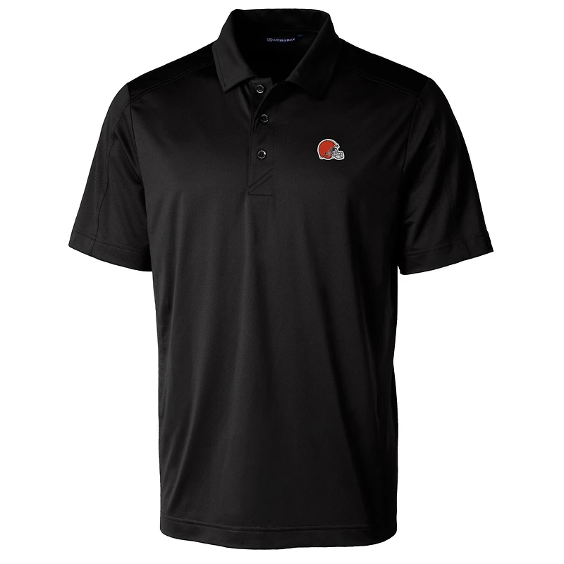 Men's Cutter & Buck Black Cleveland Browns Prospect Textured Stretch Big Tall Polo