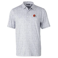 Men's Cutter & Buck Gray Cleveland Browns Pike Constellation Print Stretch Polo