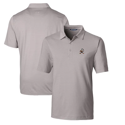 Men's Cutter & Buck Gray Cleveland Browns Throwback Logo Big Tall Forge Pencil Stripe Stretch Polo