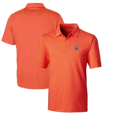 Polo extensible à rayures crayon Forge orange pour homme Cutter & Buck avec logo rétro des Cleveland Browns, grandes tailles