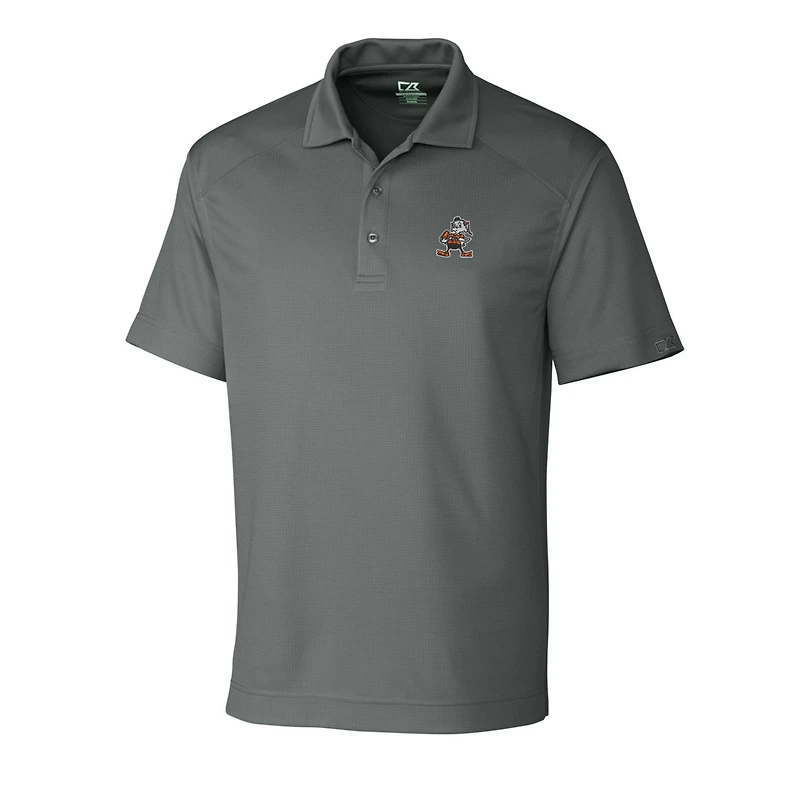 Men's Cutter & Buck Steel Cleveland Browns Throwback Logo Big Tall DryTec Genre Textured Solid Polo