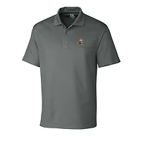 Men's Cutter & Buck Steel Cleveland Browns Throwback Logo Big Tall DryTec Genre Textured Solid Polo