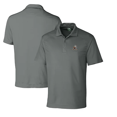 Men's Cutter & Buck Steel Cleveland Browns Throwback Logo Big Tall DryTec Genre Textured Solid Polo