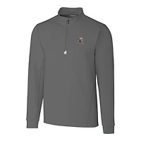 Men's Cutter & Buck Steel Cleveland Browns Throwback Logo Traverse Stretch Quarter-Zip Pullover Top
