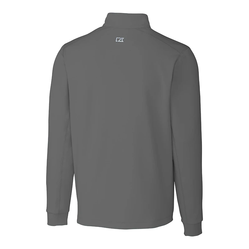 Men's Cutter & Buck Steel Cleveland Browns Throwback Logo Traverse Stretch Quarter-Zip Pullover Top