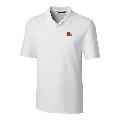 Polo extensible Forge blanc pour homme Cutter & Buck des Cleveland Browns, coupe grande et