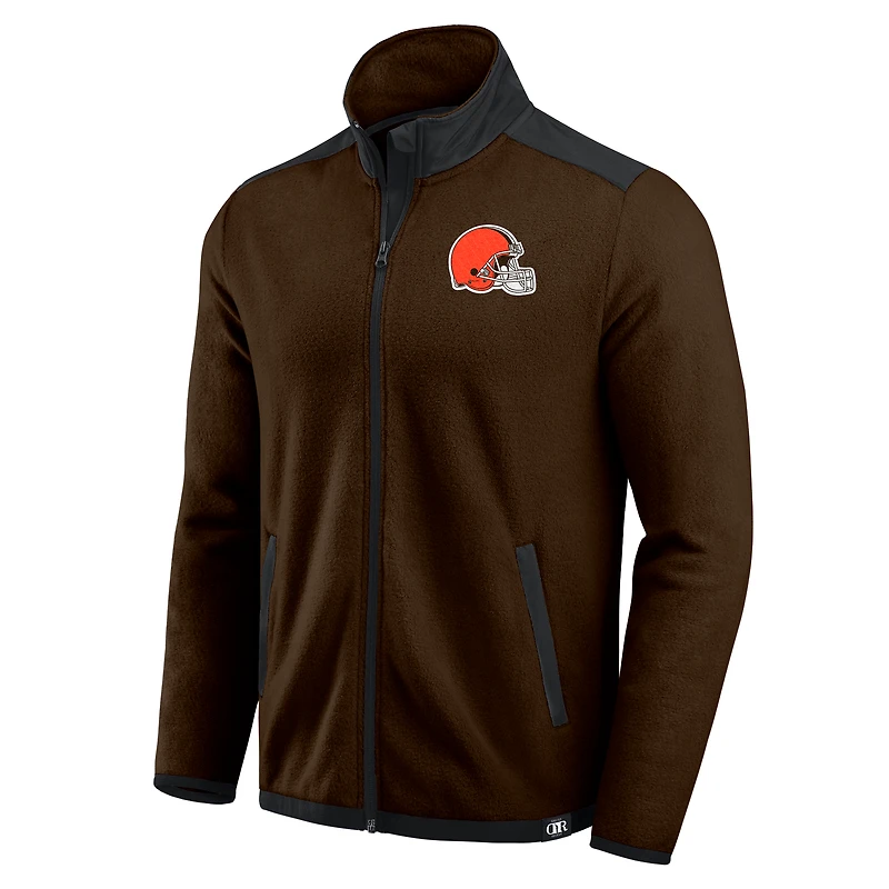 Veste polaire entièrement zippée à blocs de couleurs pour homme la collection Darius Rucker Fanatics Brown Cleveland Browns