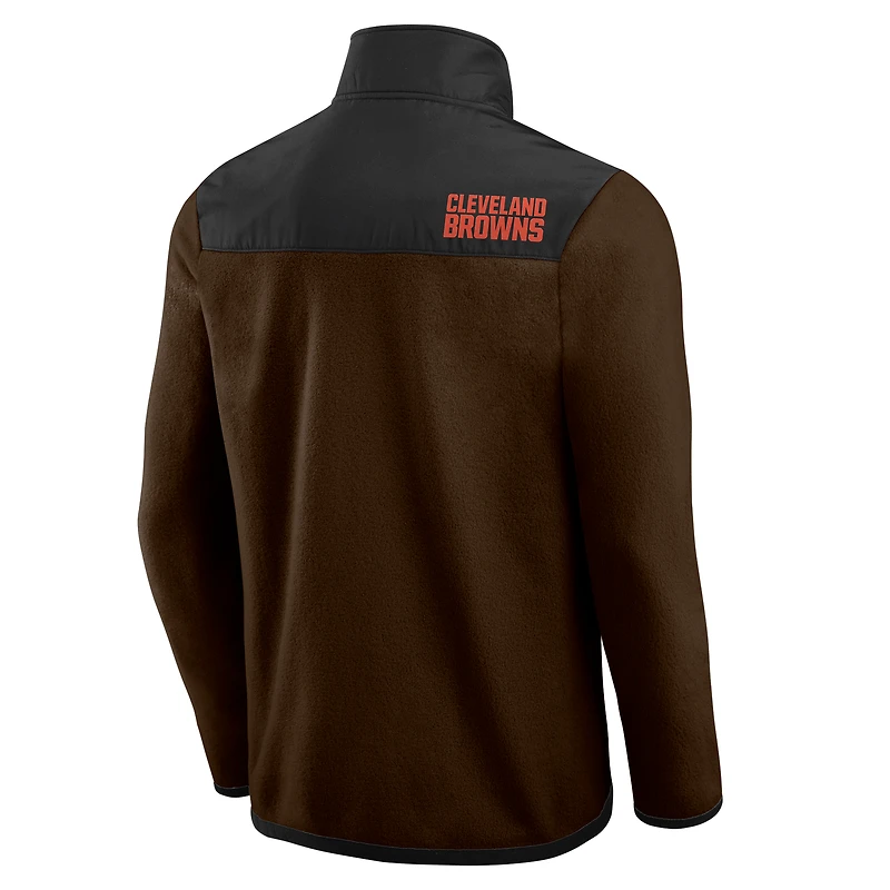 Veste polaire entièrement zippée à blocs de couleurs pour homme la collection Darius Rucker Fanatics Brown Cleveland Browns