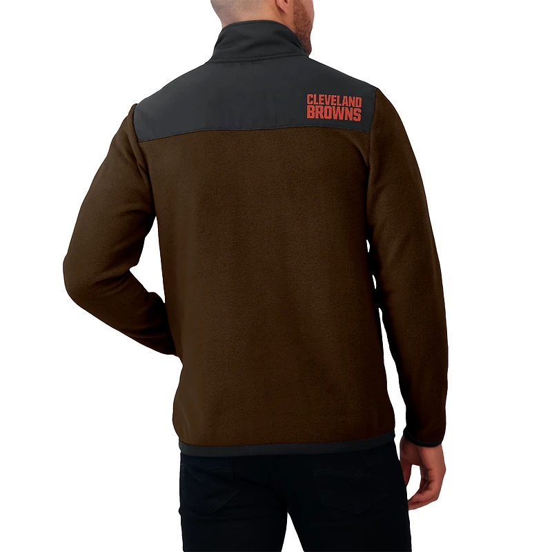 Veste polaire entièrement zippée à blocs de couleurs pour homme la collection Darius Rucker Fanatics Brown Cleveland Browns