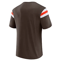 Men's Darius Rucker Collection by Fanatics  Brown Cleveland Browns Football Stripe Sleeve T-Shirt