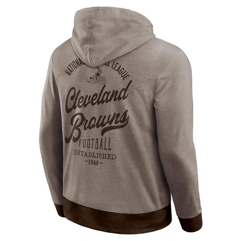 Men's Darius Rucker Collection by Fanatics Brown Cleveland Browns Tonal Knit Pullover Hoodie