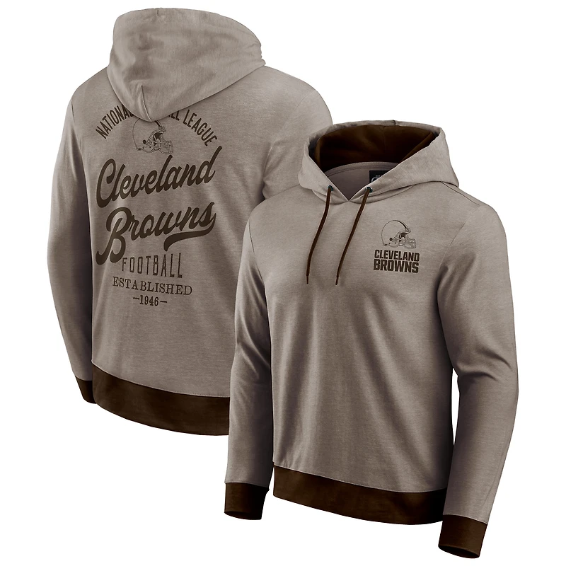 Sweat à capuche en tricot ton sur pour homme de la collection Darius Rucker Fanatics, marron, Cleveland Browns