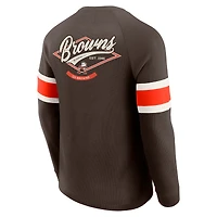 T-shirt Henley à manches longues raglan en tricot gaufré pour homme Darius Rucker Collection by Fanatics Brown des Cleveland Browns