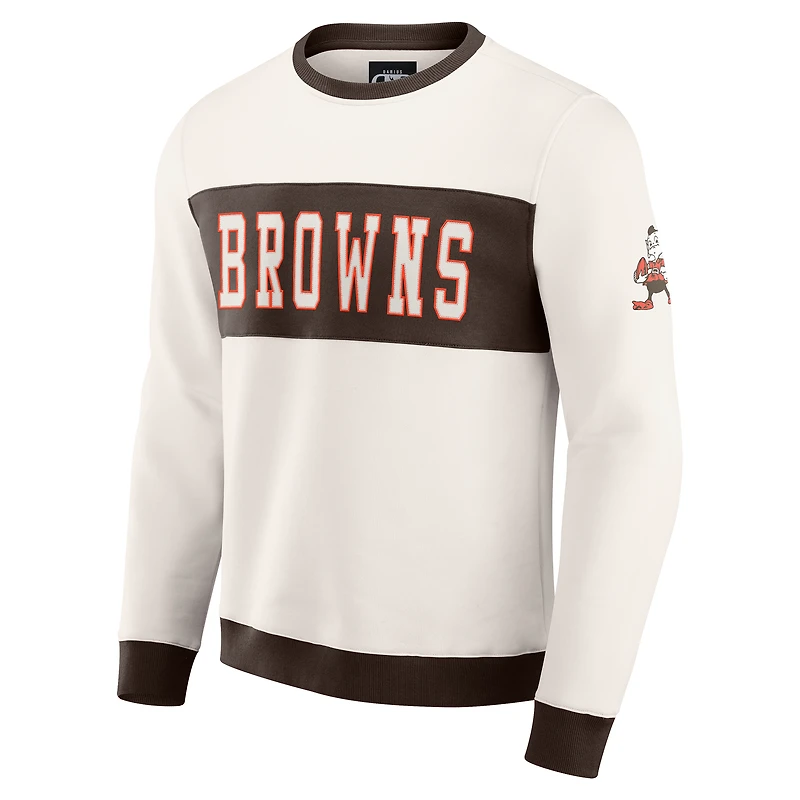 Sweat-shirt ras du cou colorblock crème pour homme de la collection Darius Rucker par Fanatics