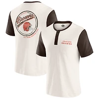 T-shirt Henley à poche colorblock crème pour homme de la collection Darius Rucker par Fanatics des Cleveland Browns