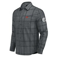 Chemise boutonnée en velours côtelé micro-élastique gris pour homme, collection Darius Rucker par Fanatics, Cleveland Browns