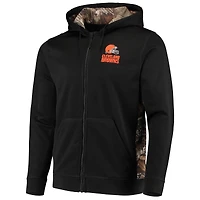 Dunbrooke Black/Realtree Camo Cleveland Browns Decoy Tech Fleece Sweat à capuche entièrement zippé pour homme