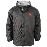 Men's Dunbrooke Black Cleveland Browns Big & Tall Logo Legacy Stadium Full-Zip Hooded Jacket