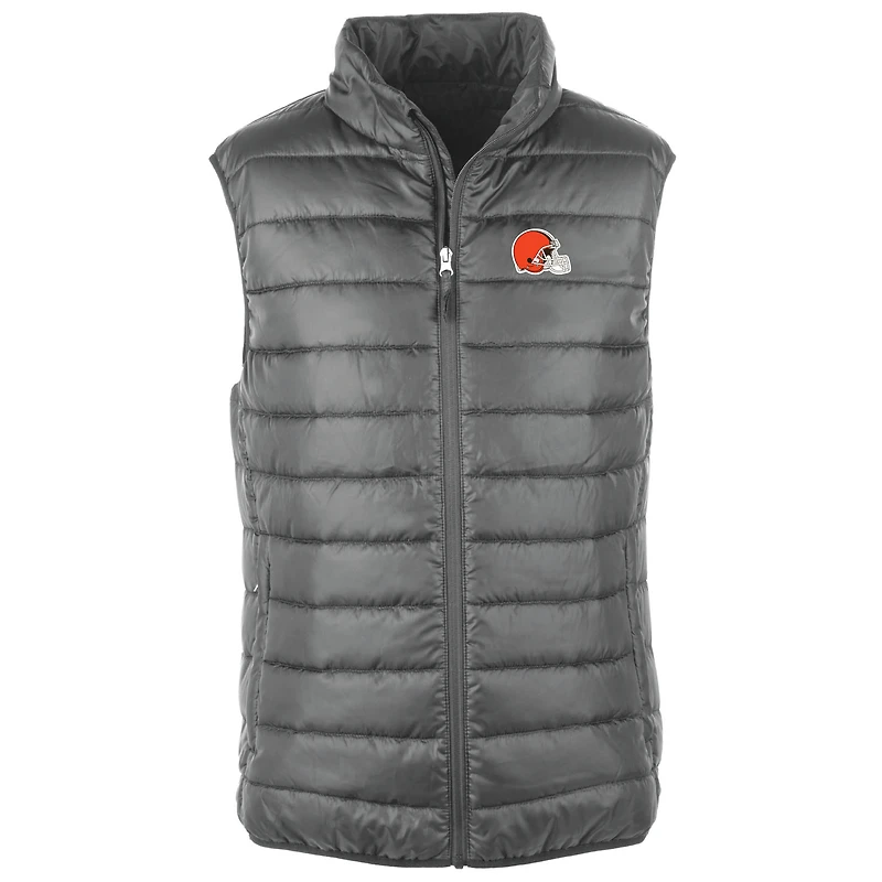 Gilet matelassé entièrement zippé Dunbrooke Graphite Cleveland Browns Alberta pour homme