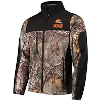 Veste Softshell à fermeture éclair intégrale Dunbrooke Realtree Camo/Noir Cleveland Browns Circle Hunter pour hommes