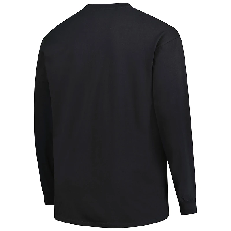 Men's Fanatics Black Cleveland Browns Big & Tall Coverage Scheme Long Sleeve T-Shirt