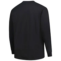 Men's Fanatics Black Cleveland Browns Big & Tall Coverage Scheme Long Sleeve T-Shirt