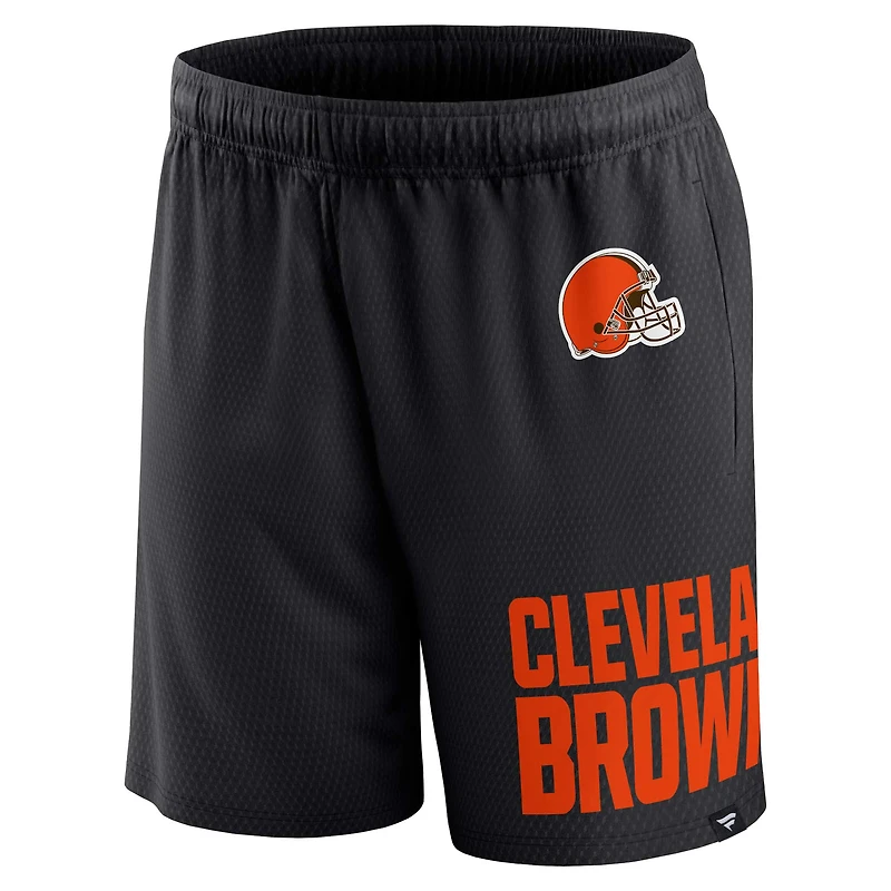 Short Clincher Fanatics noir pour hommes des Cleveland Browns