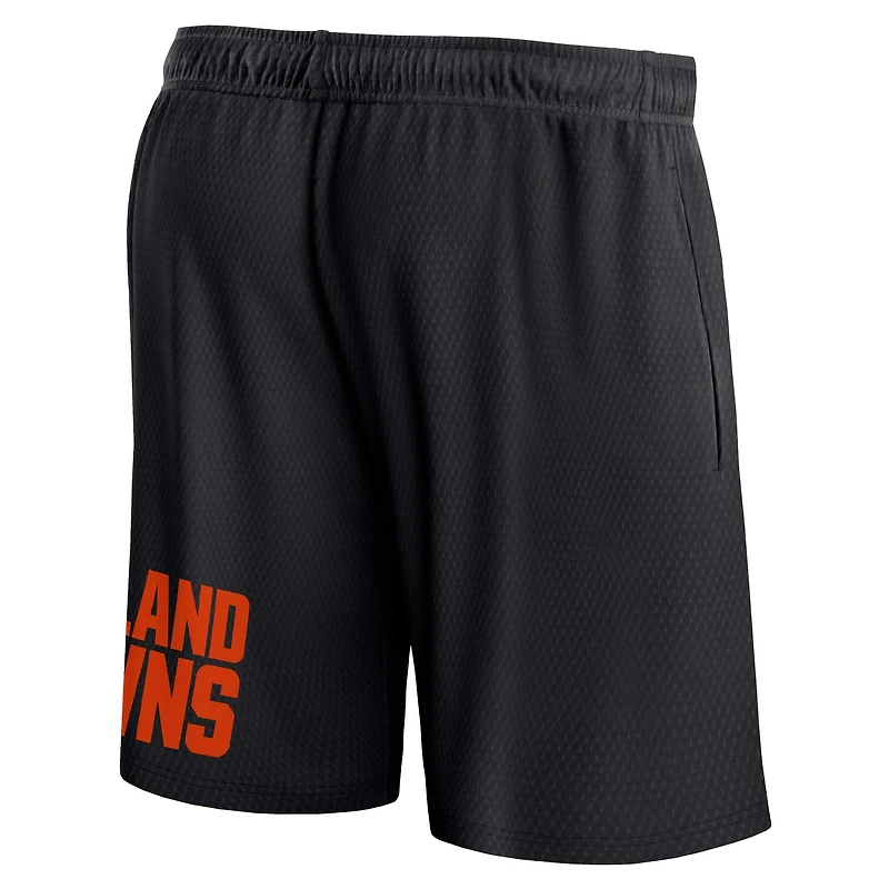 Short Clincher Fanatics noir pour hommes des Cleveland Browns
