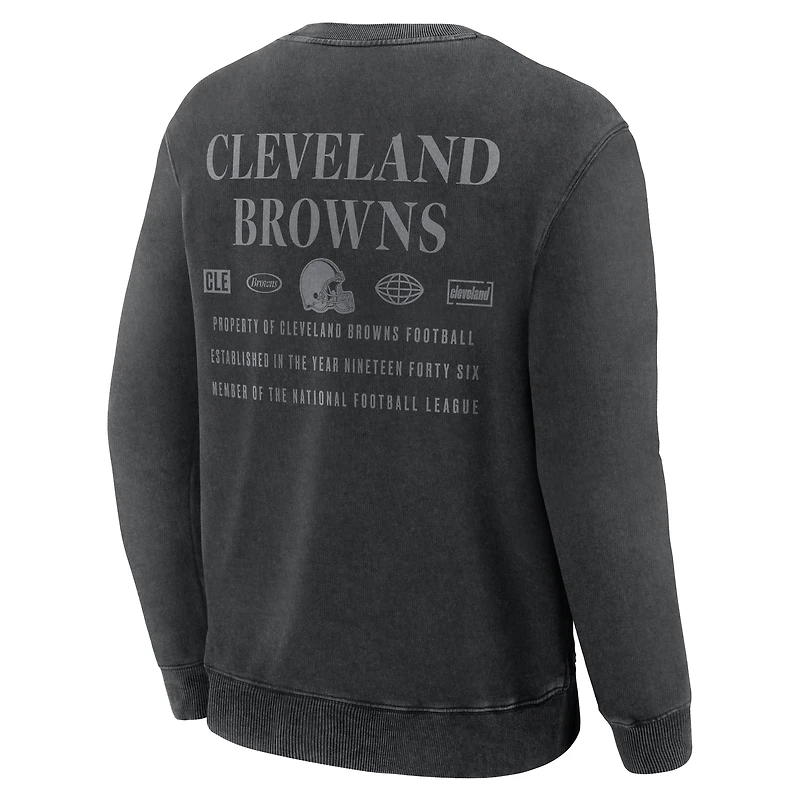 Men's Fanatics Black Cleveland Browns Deep Route Pullover Sweatshirt