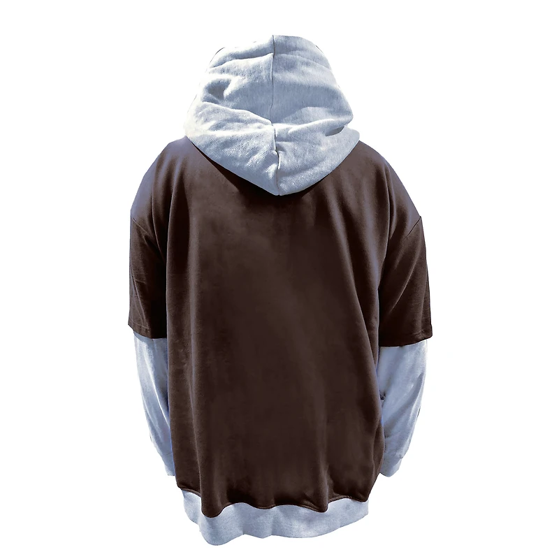Sweat à capuche Fanatics marron/gris chiné pour homme, taille grande et grande, des Cleveland Browns.
