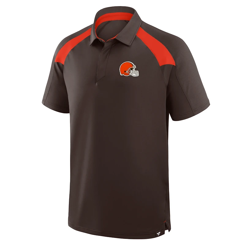 Polo raglan marron Fanatics pour homme des Cleveland Browns