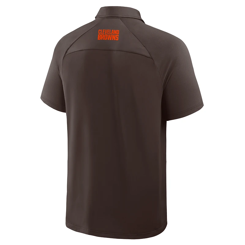 Polo raglan marron Fanatics pour homme des Cleveland Browns