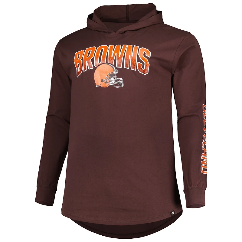 Sweat à capuche Fanatics pour hommes marron Cleveland Browns Big & Tall Front Runner
