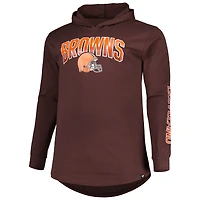 Sweat à capuche Fanatics pour hommes marron Cleveland Browns Big & Tall Front Runner