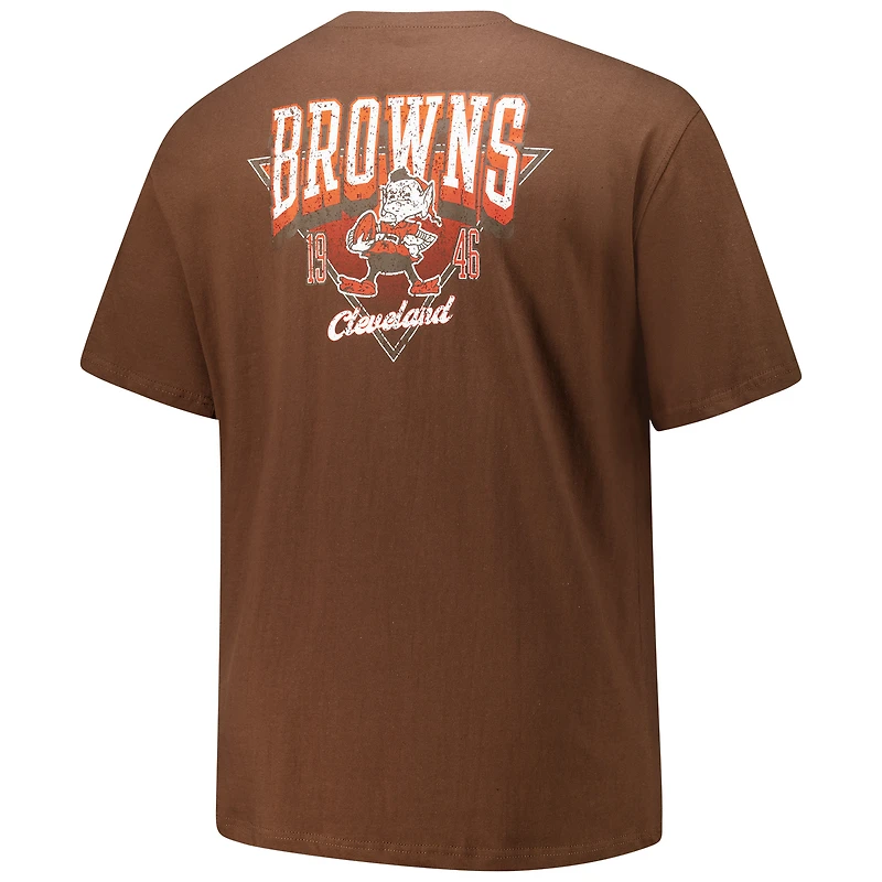 Men's Fanatics Brown Cleveland Browns Big & Tall Throwback Logo T-Shirt
