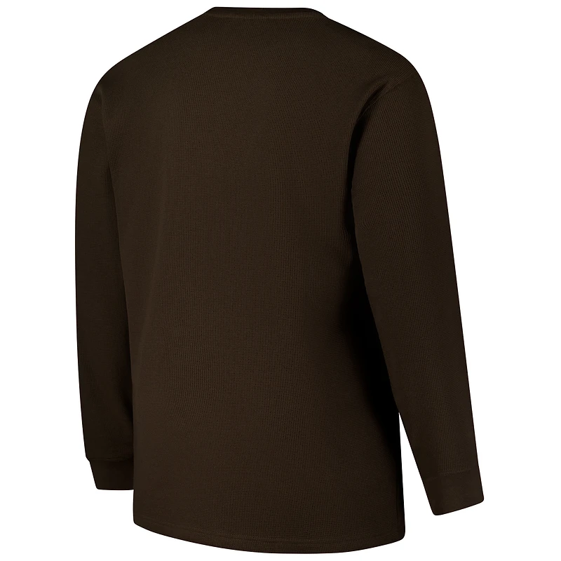 Men's Fanatics Brown Cleveland Browns Big & Tall Throwback Thermal Long Sleeve T-Shirt