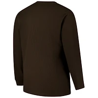 Men's Fanatics Brown Cleveland Browns Big & Tall Throwback Thermal Long Sleeve T-Shirt