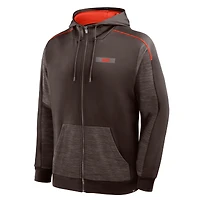 Sweat à capuche zippé marron pour homme Fanatics des Cleveland Browns Checkdown Pass