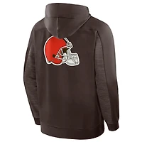 Sweat à capuche zippé marron pour homme Fanatics des Cleveland Browns Checkdown Pass