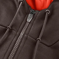 Sweat à capuche zippé marron pour homme Fanatics des Cleveland Browns Checkdown Pass
