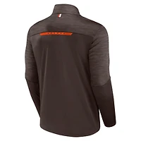 Veste marron Fanatics pour hommes Cleveland Browns Defender Evo à quart de zip